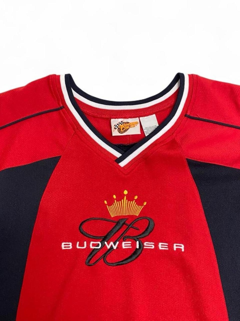 Vintage  Budweiser Dale jr  red and black embroidered jersey